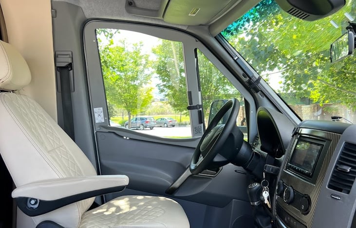 Comfy driving in this adjustable captains chair.