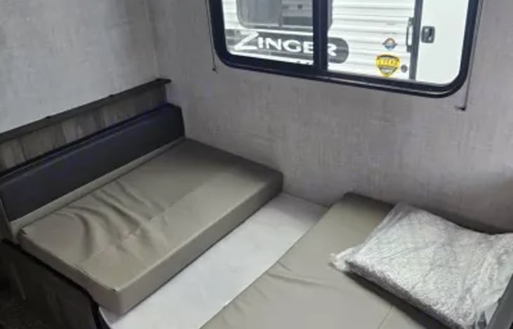 This is the table let down into a bed.