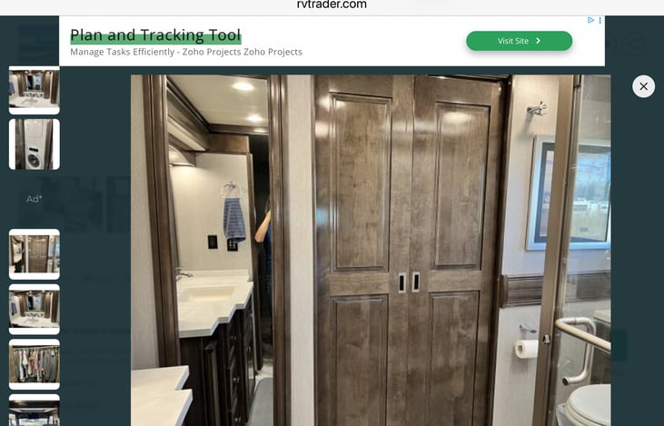 The closet closes off from the master bath