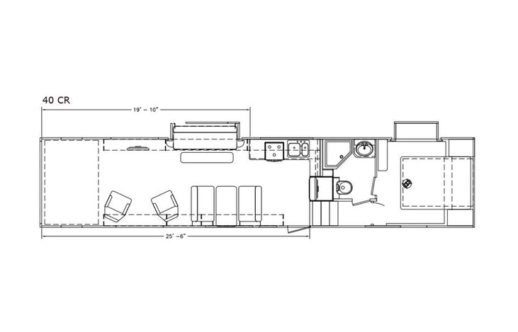Representative floor plan provided by a trusted RVshare partner.