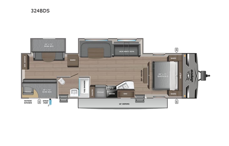 Representative floor plan provided by a trusted RVshare partner.