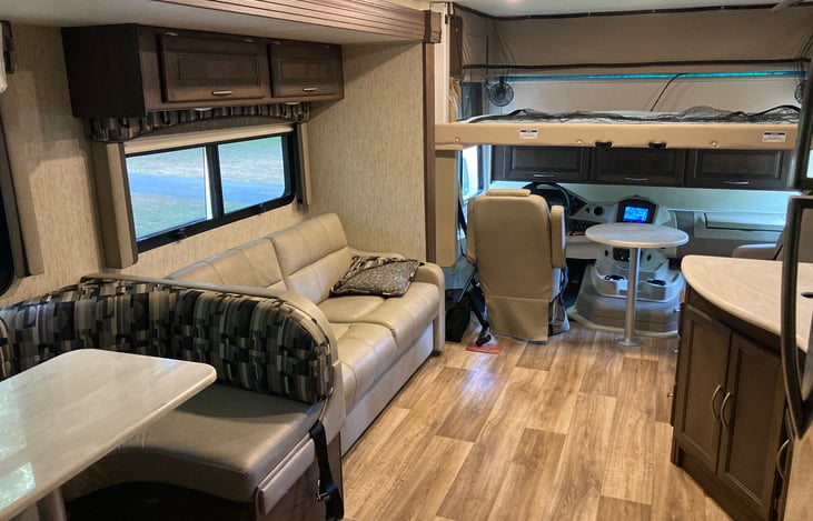 Living area and driver cockpit