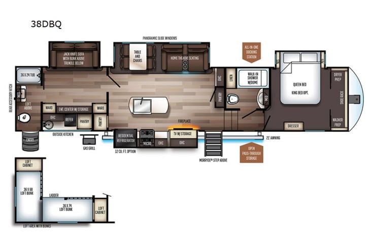 Representative floor plan provided by a trusted RVshare partner.