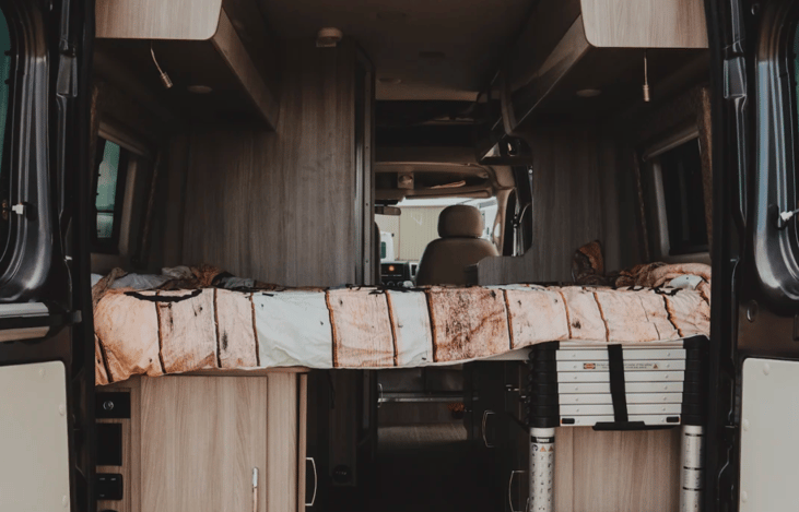 View of rear bed with back door open