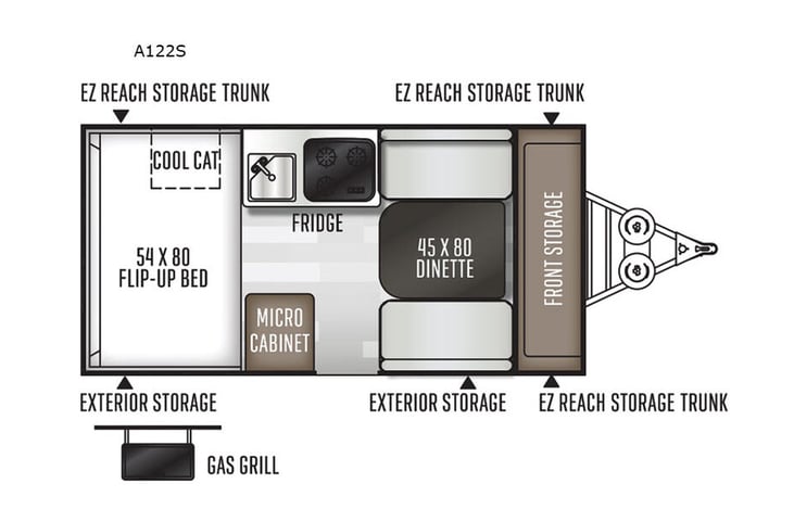 Representative floor plan provided by a trusted RVshare partner.
