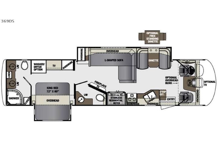 Representative floor plan provided by a trusted RVshare partner.