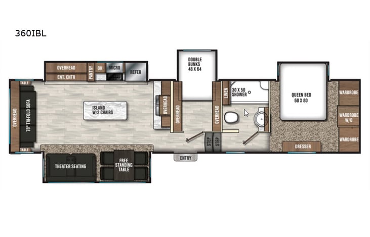 Representative floor plan provided by a trusted RVshare partner.