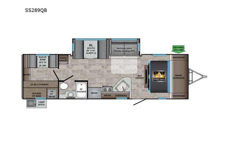 Representative floor plan provided by a trusted RVshare partner.