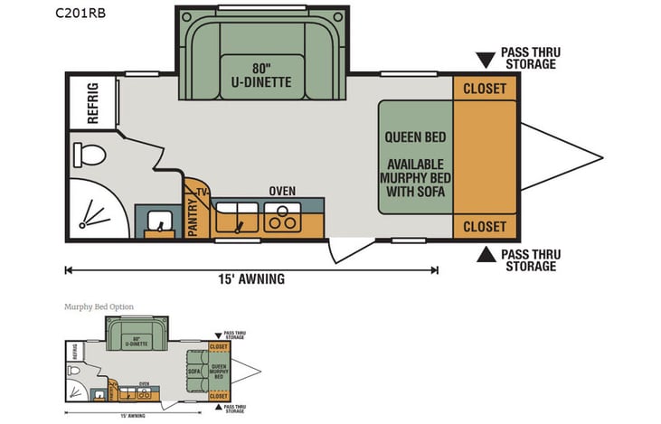 Representative floor plan provided by a trusted RVshare partner.