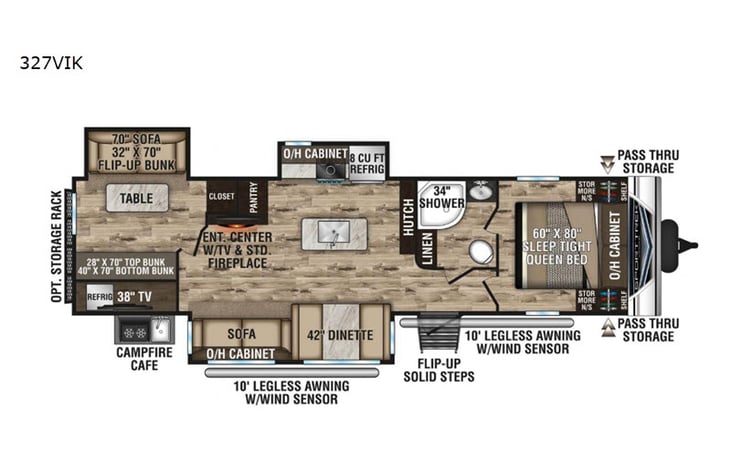 Representative floor plan provided by a trusted RVshare partner.