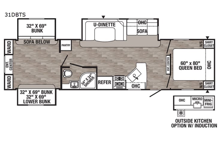 Representative floor plan provided by a trusted RVshare partner.