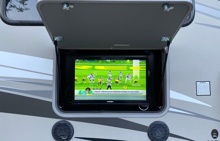 Outside TV and Speakers