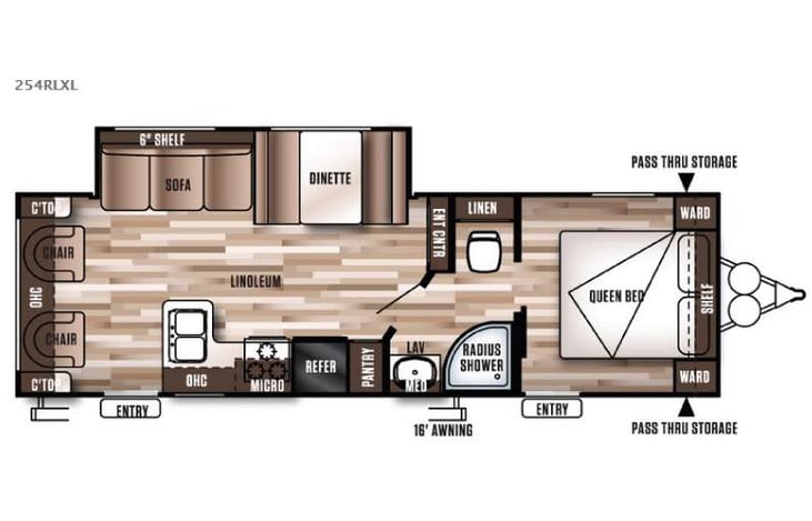 Representative floor plan provided by a trusted RVshare partner.