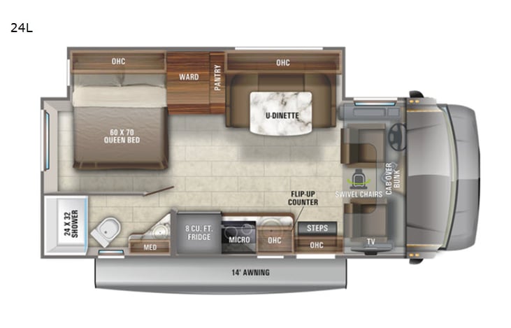 Representative floor plan provided by a trusted RVshare partner.