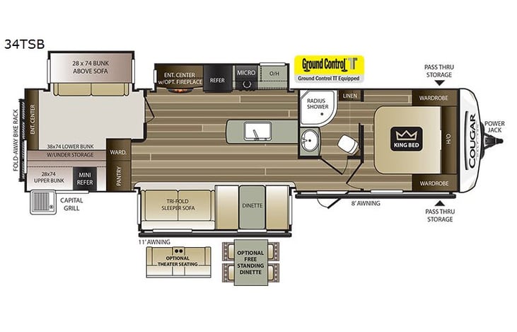 Representative floor plan provided by a trusted RVshare partner.
