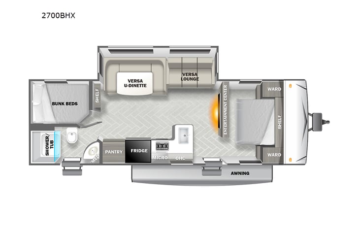 Representative floor plan provided by a trusted RVshare partner.