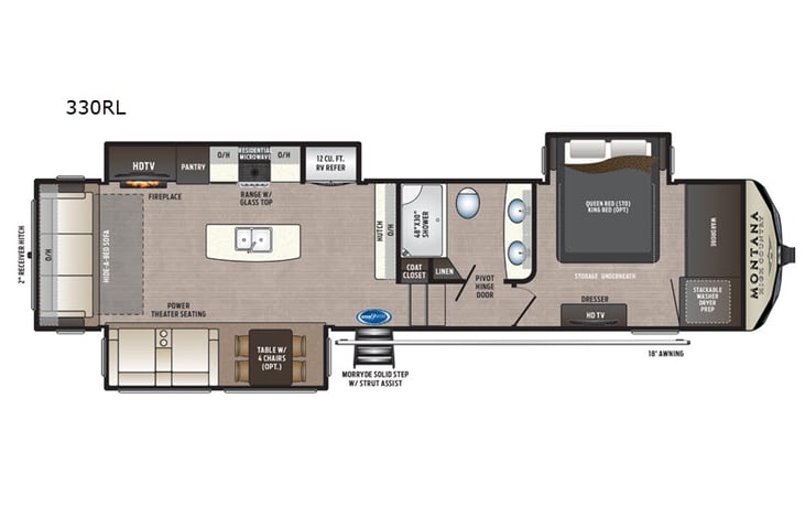 Representative floor plan provided by a trusted RVshare partner.