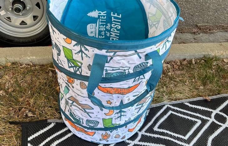 Outdoor trash can included!