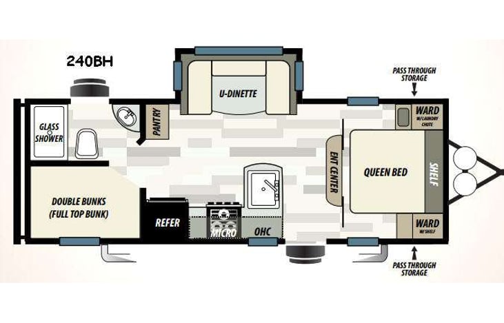 Representative floor plan provided by a trusted RVshare partner.