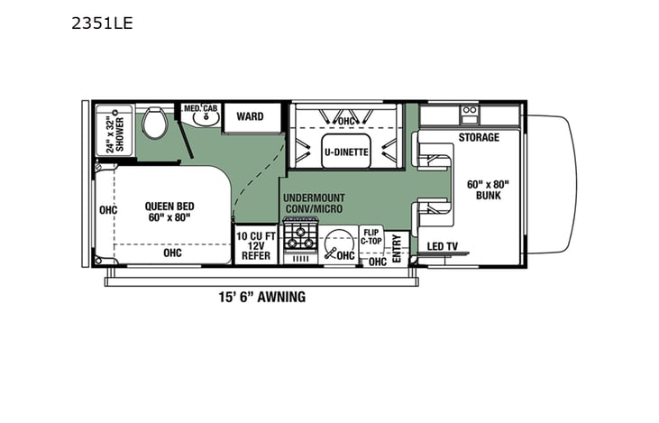 Representative floor plan provided by a trusted RVshare partner.