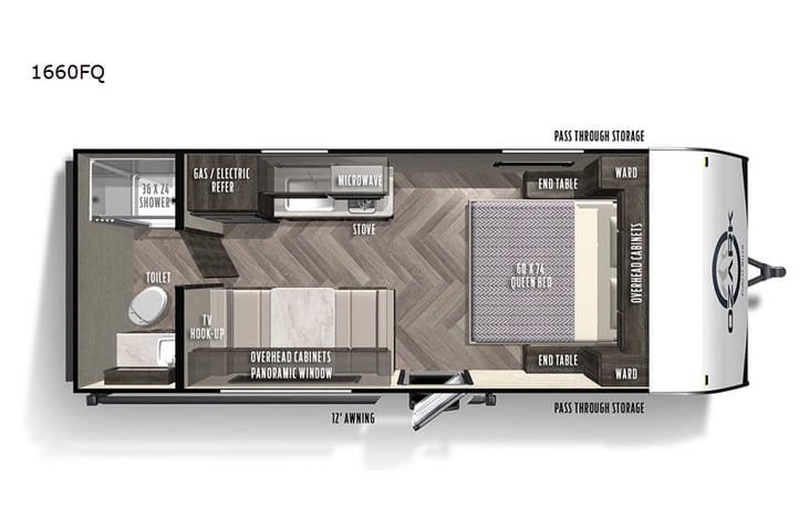 Representative floor plan provided by a trusted RVshare partner.