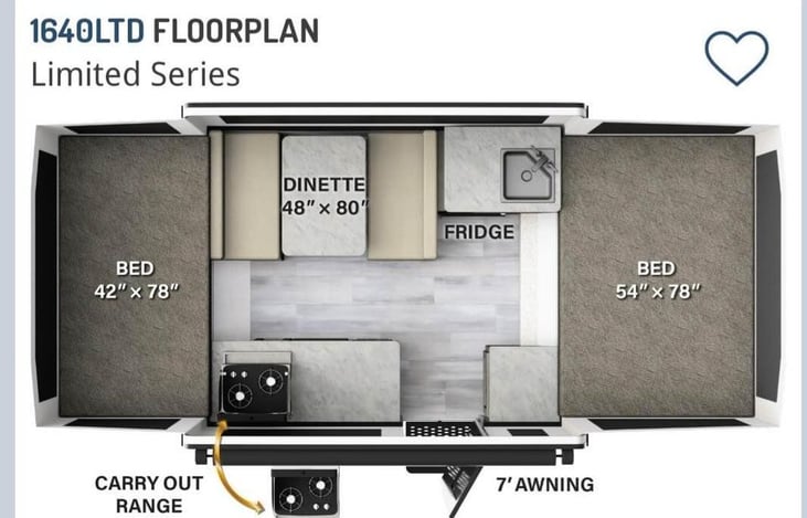 Floor plan of the camper.