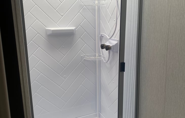 Master bath shower with sky light