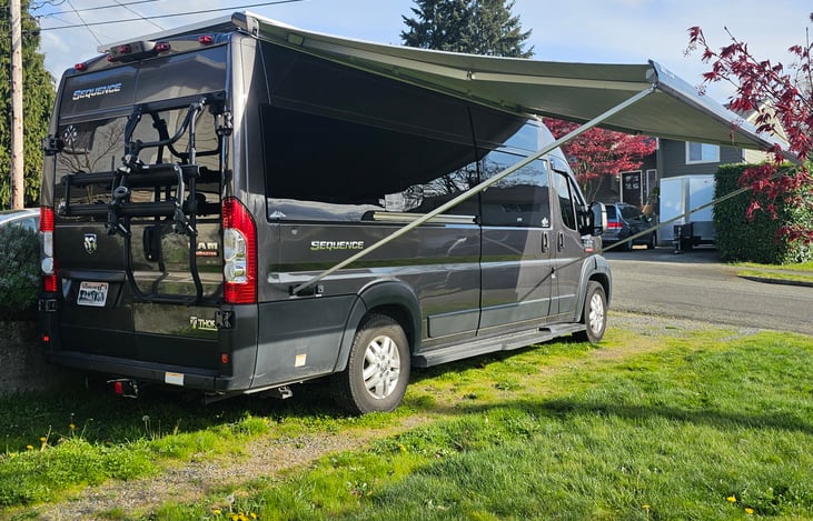 Rear mount bike rack.