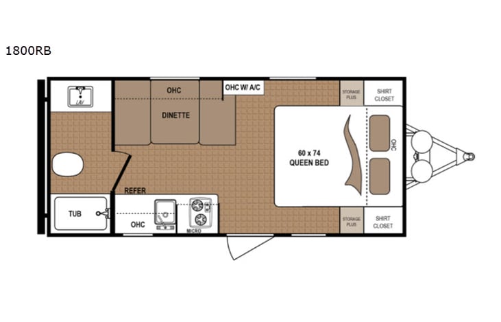 Representative floor plan provided by a trusted RVshare partner.