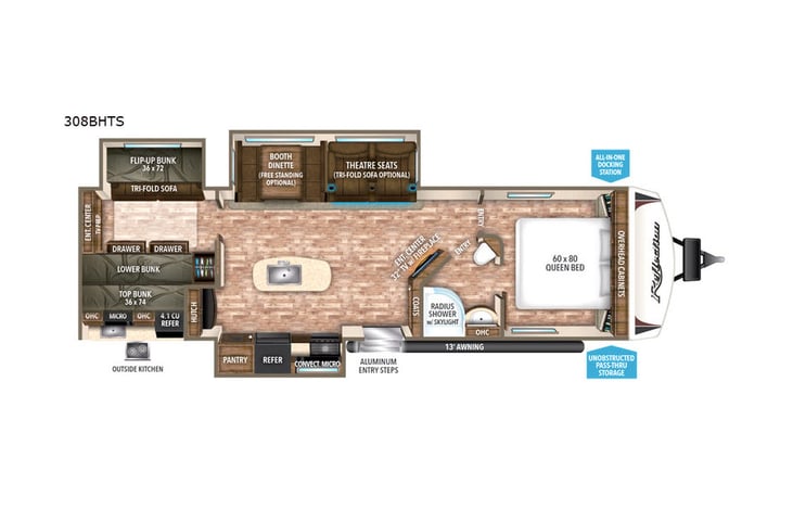 Representative floor plan provided by a trusted RVshare partner.