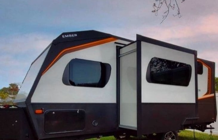 Dinette is on a slide to add more living space and comfort