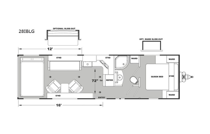 Representative floor plan provided by a trusted RVshare partner.