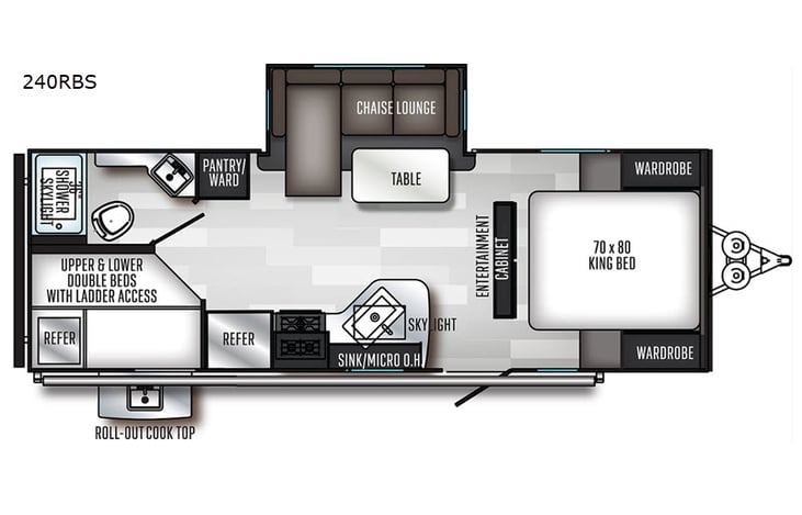 Representative floor plan provided by a trusted RVshare partner.