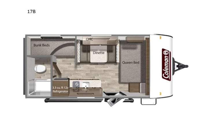 Representative floor plan provided by a trusted RVshare partner.