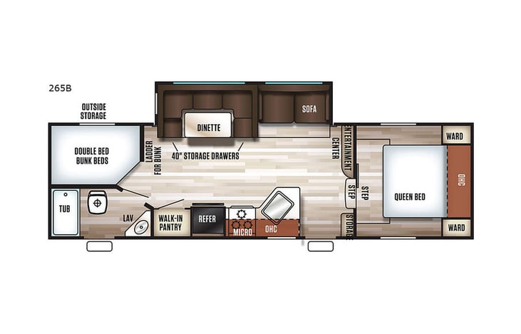 Representative floor plan provided by a trusted RVshare partner.