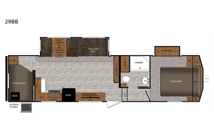 Representative floor plan provided by a trusted RVshare partner.