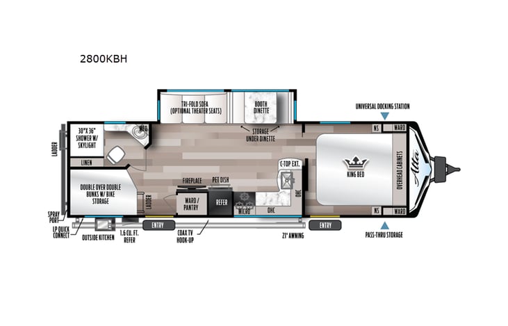 Representative floor plan provided by a trusted RVshare partner.