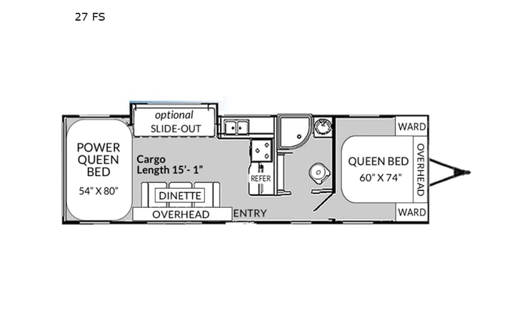 Representative floor plan provided by a trusted RVshare partner.