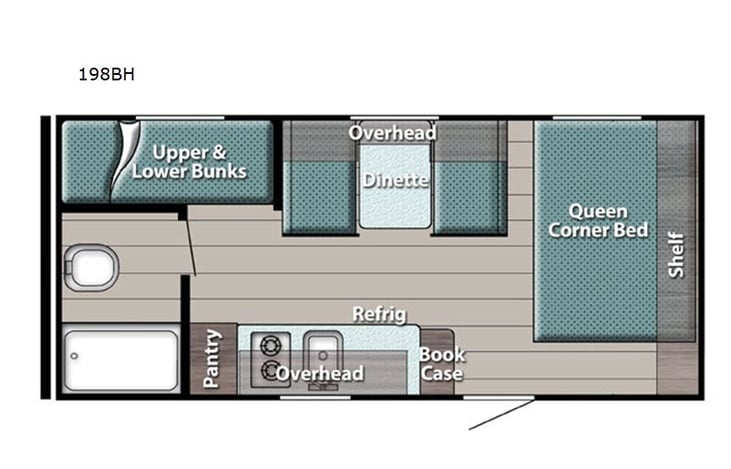 Representative floor plan provided by a trusted RVshare partner.
