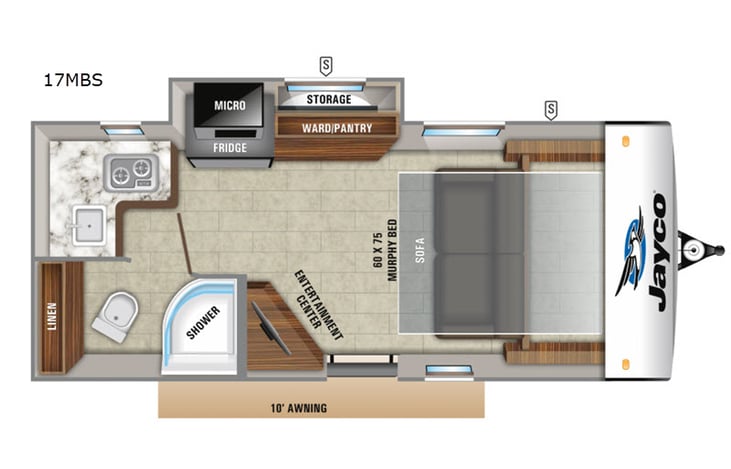 Representative floor plan provided by a trusted RVshare partner.