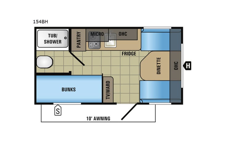 Representative floor plan provided by a trusted RVshare partner.