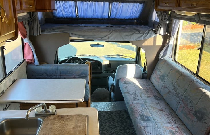 Front of Rv standing in kitchen