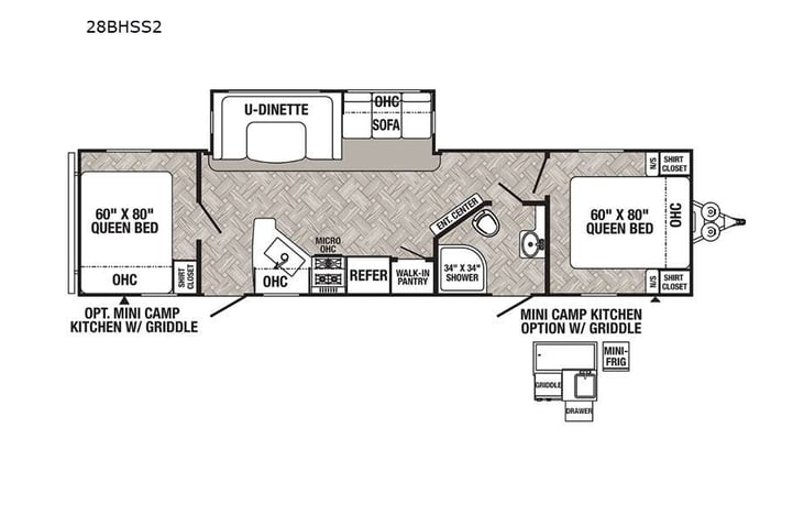Representative floor plan provided by a trusted RVshare partner.