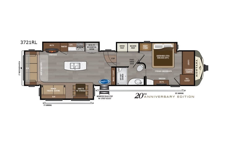 Representative floor plan provided by a trusted RVshare partner.