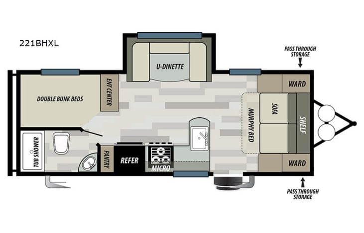 Representative floor plan provided by a trusted RVshare partner.