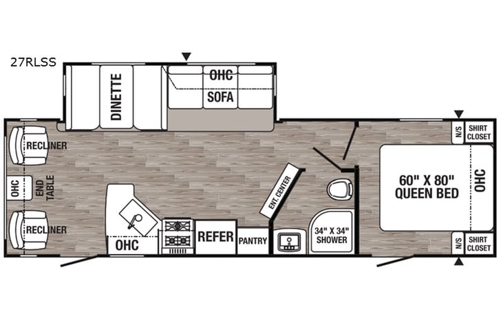 Representative floor plan provided by a trusted RVshare partner.