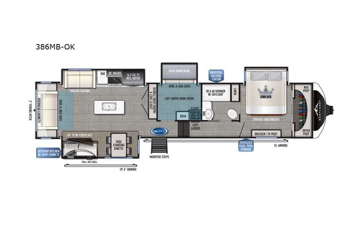 Representative floor plan provided by a trusted RVshare partner.