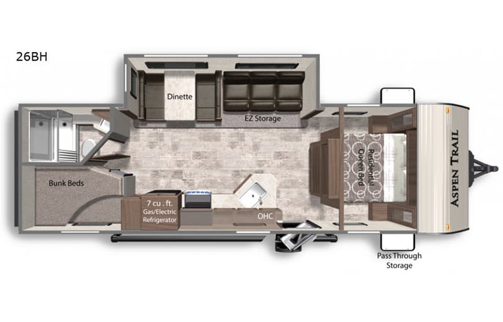 Representative floor plan provided by a trusted RVshare partner.