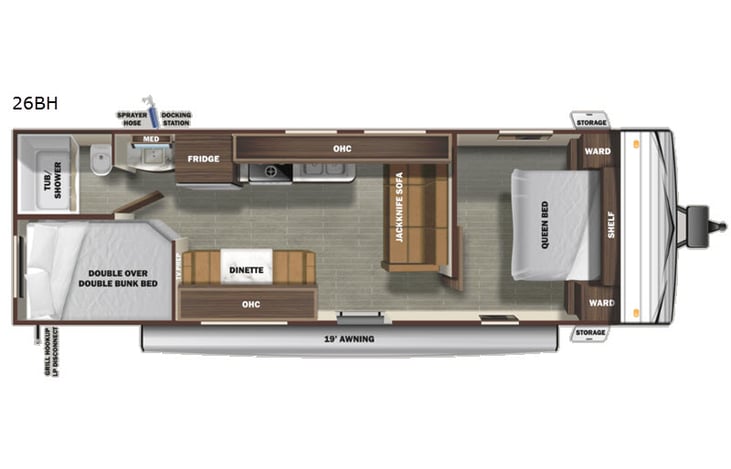 Representative floor plan provided by a trusted RVshare partner.