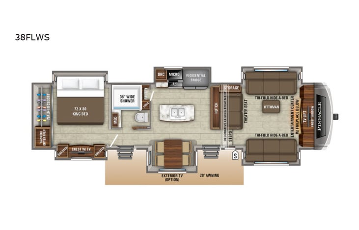 Representative floor plan provided by a trusted RVshare partner.